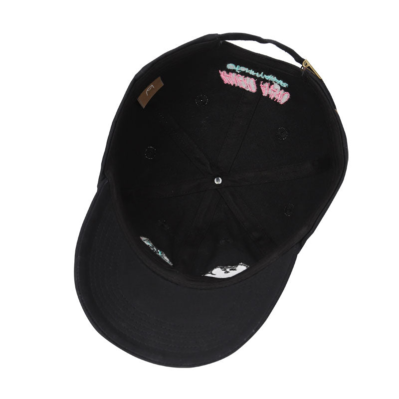 Cat Embroidery Cap (black)