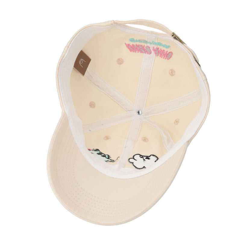 Cat Embroidery Cap (off-white)