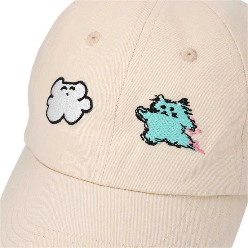 Cat Embroidery Cap (off-white)